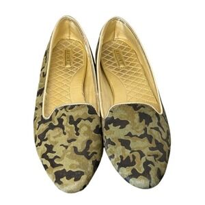 Birdies The Starling Camo Calf Hair Loafers Flats - Women's Size 11